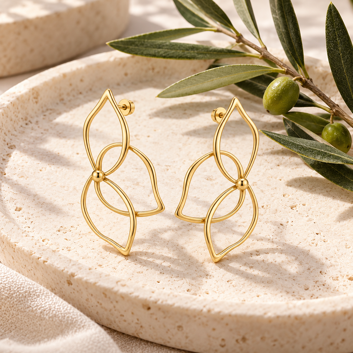 Open Petal Frame Earrings