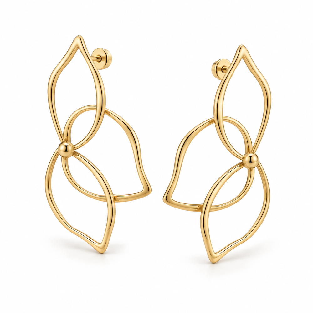 Open Petal Frame Earrings