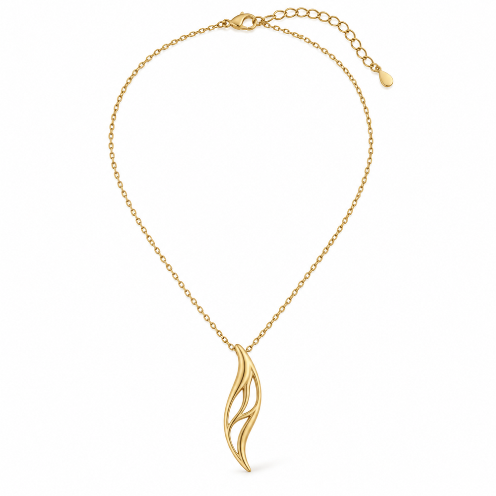 Vein Arc Pendant Necklace