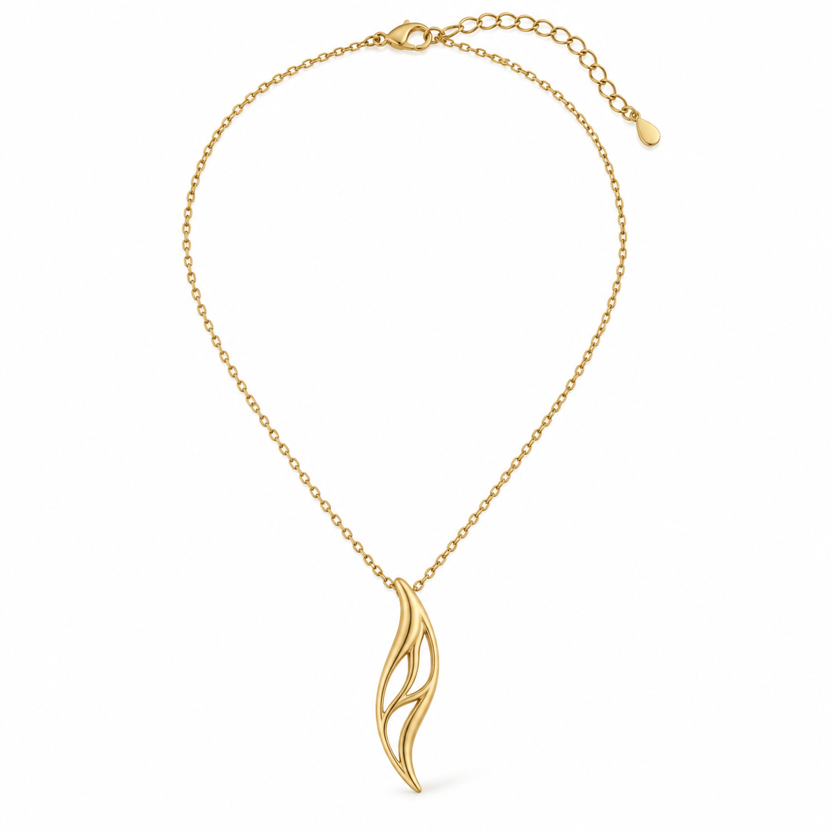 Vein Arc Pendant Necklace