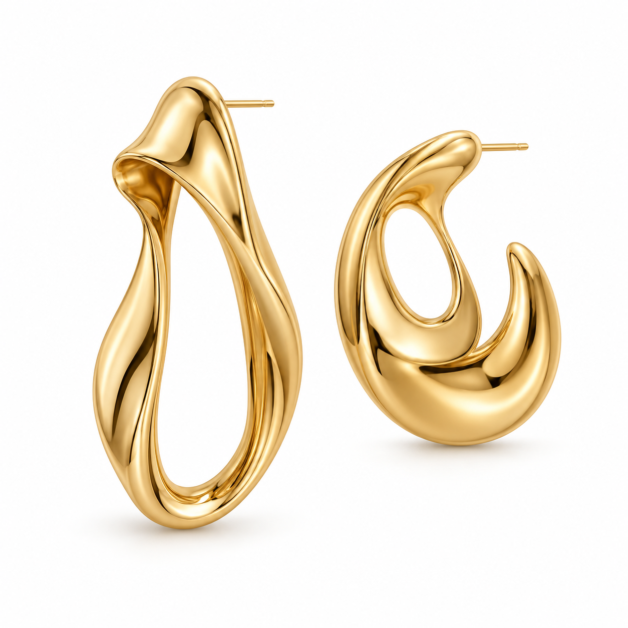 Melt Arc Asymmetrical Earrings