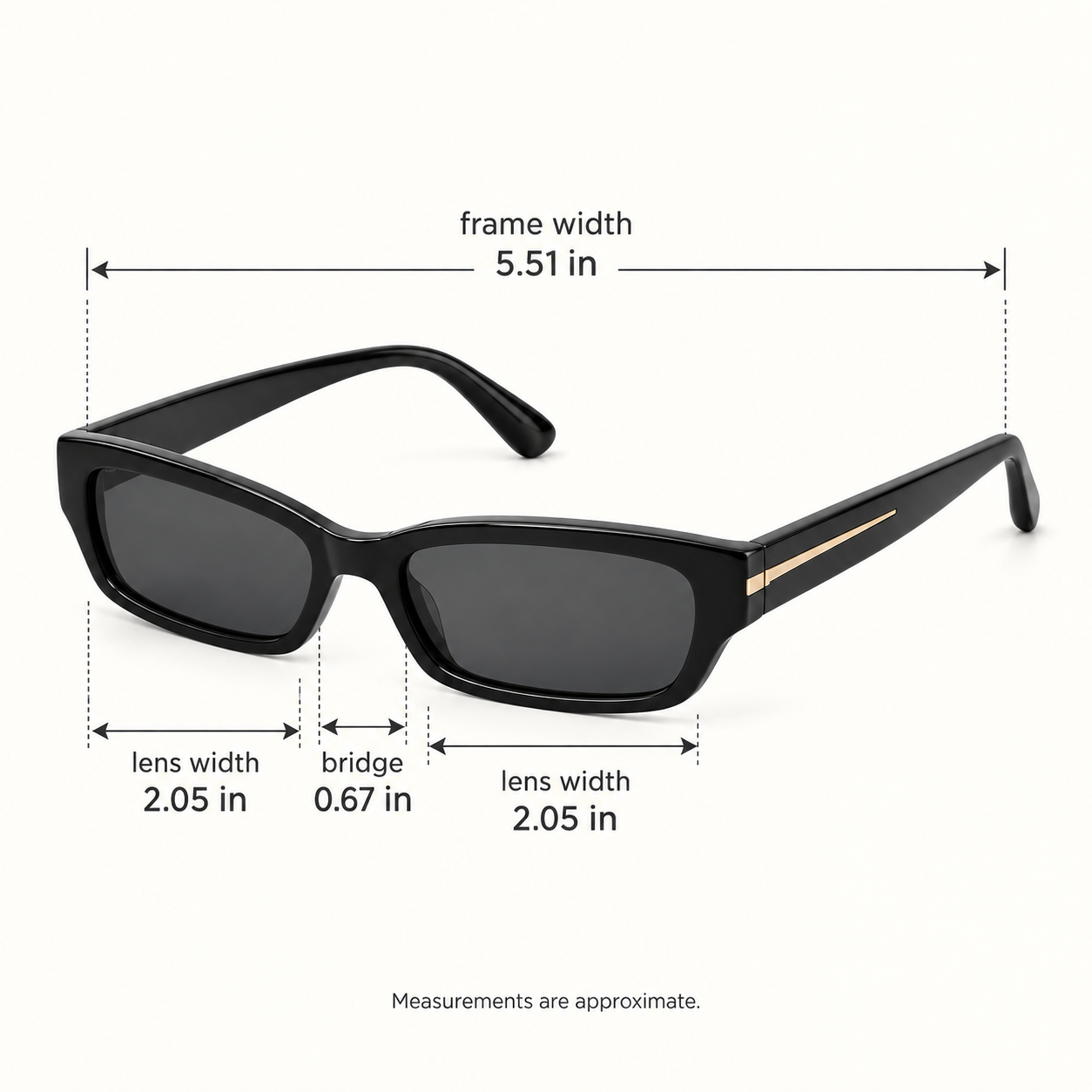 Line Noir Narrow Sunglasses