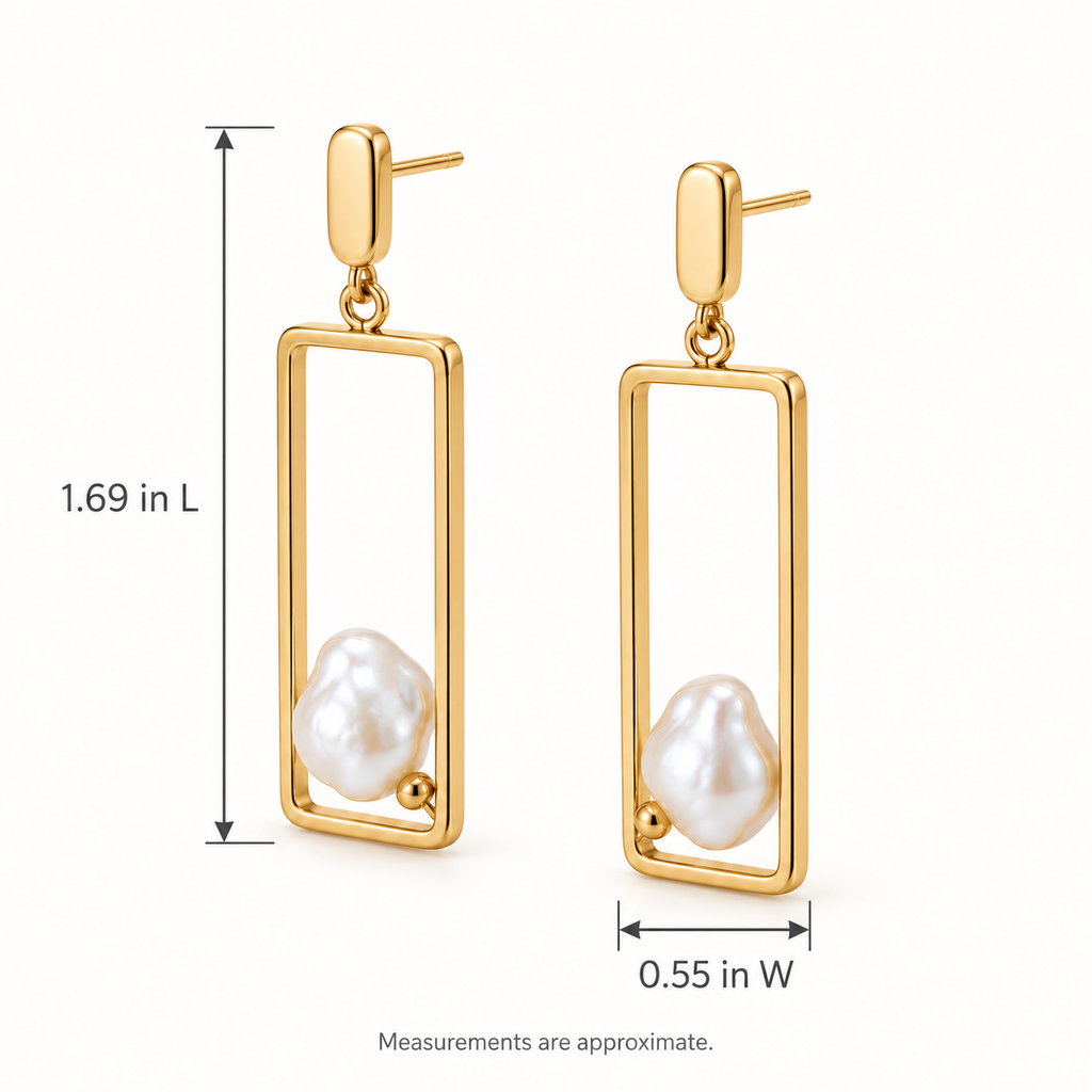 Frame Pearl Drop Earrings