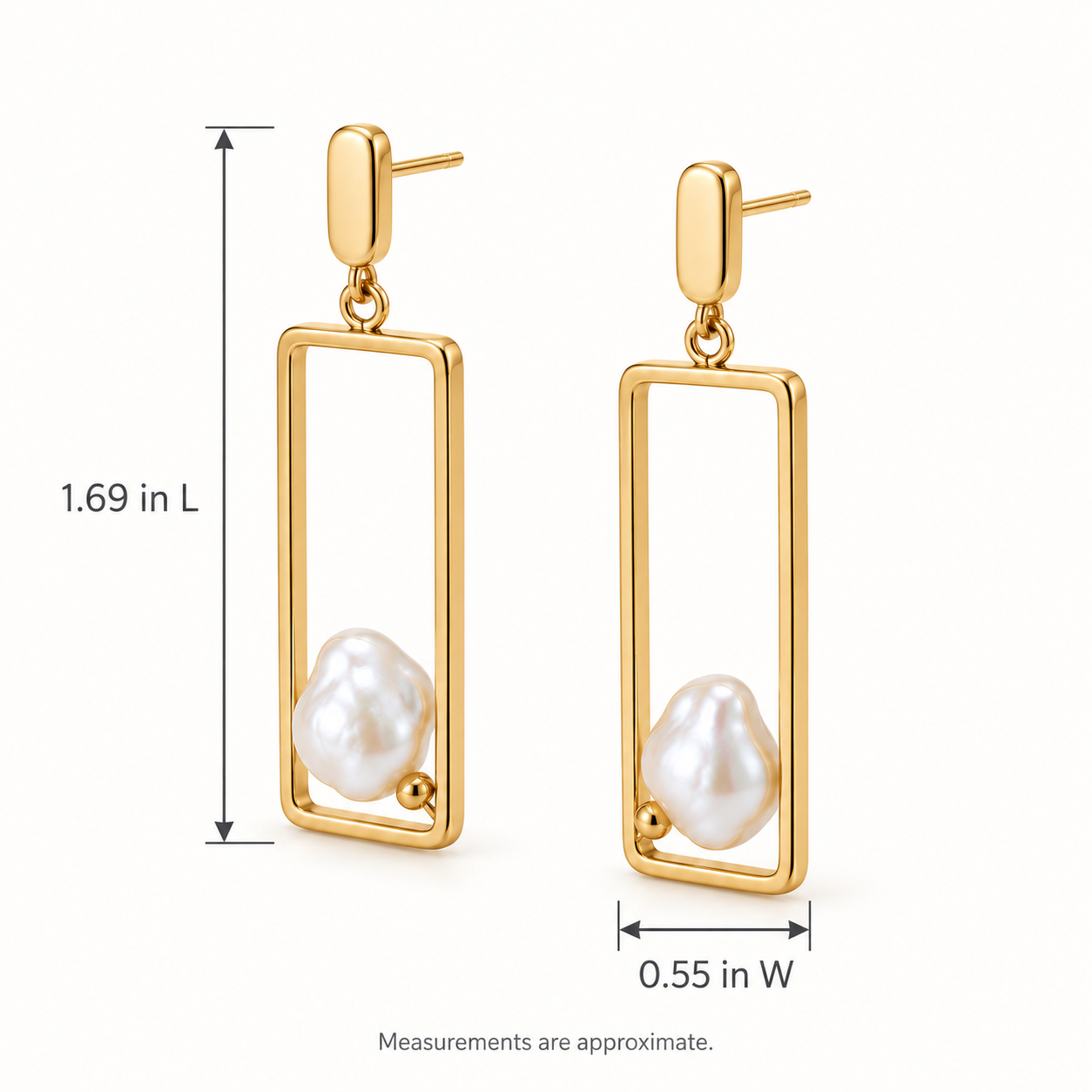 Frame Pearl Drop Earrings