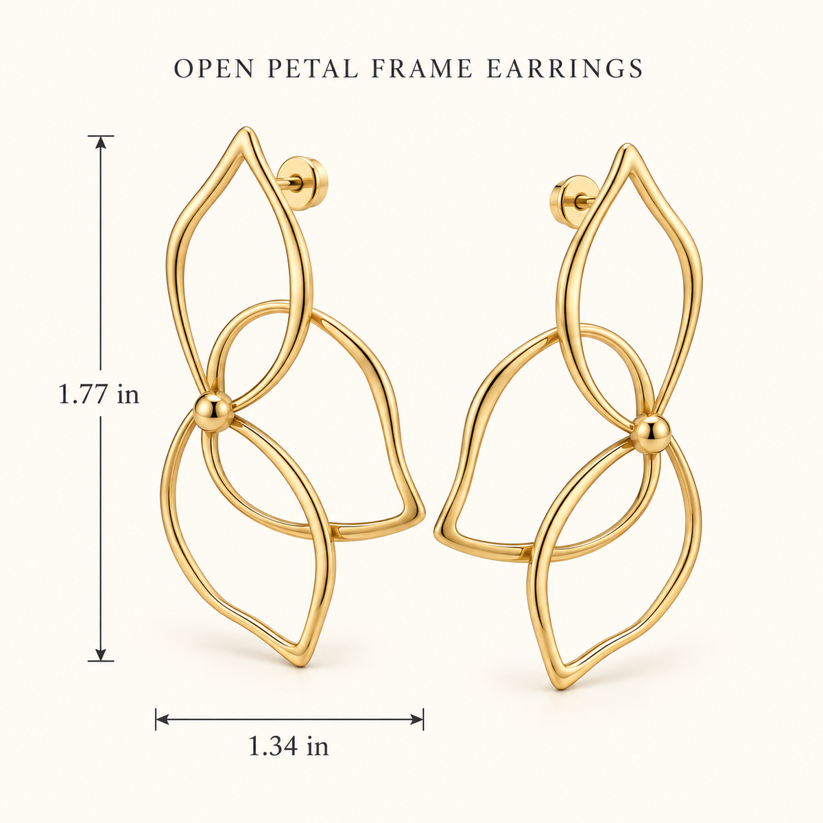 Open Petal Frame Earrings