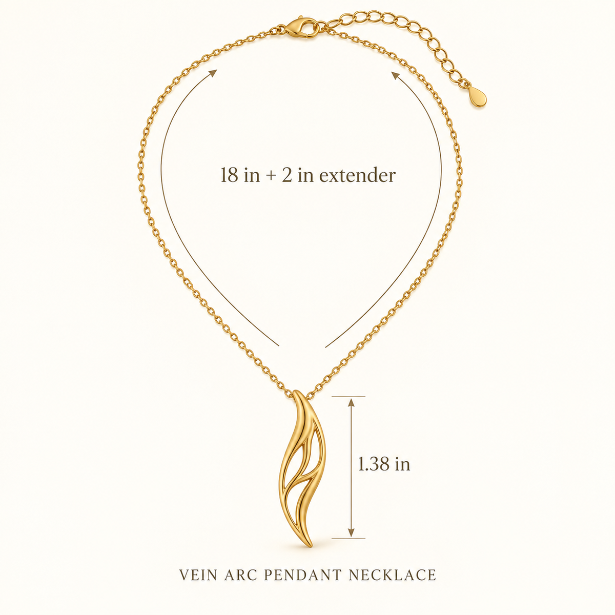 Vein Arc Pendant Necklace