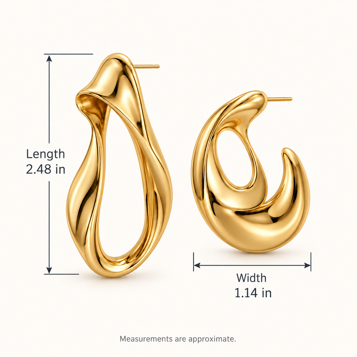 Melt Arc Asymmetrical Earrings