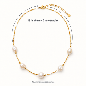 Offset Pearl Line Necklace