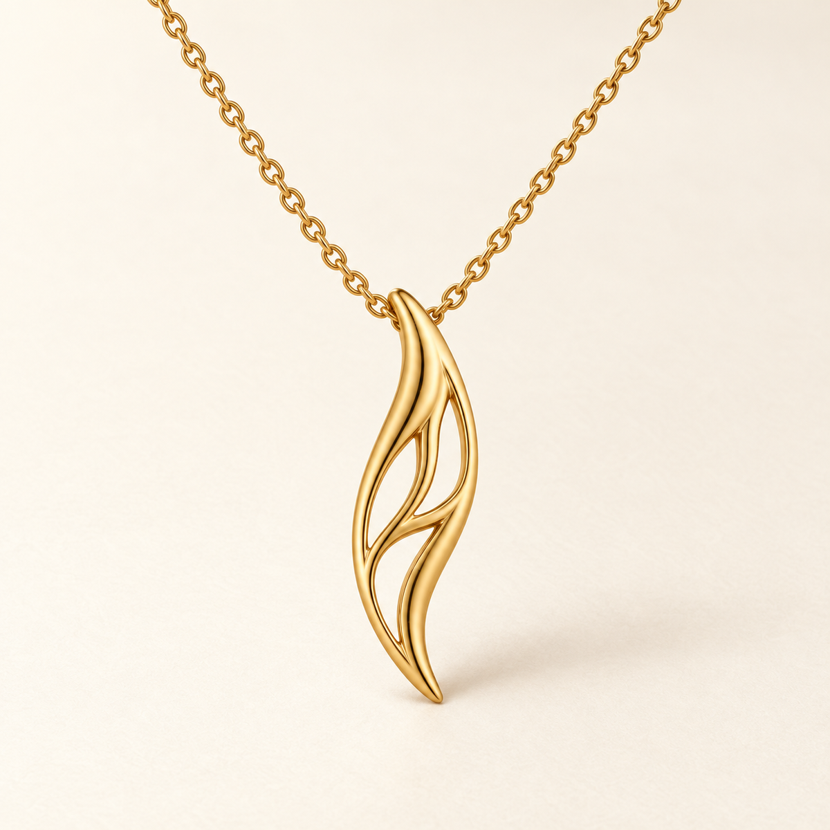 Vein Arc Pendant Necklace