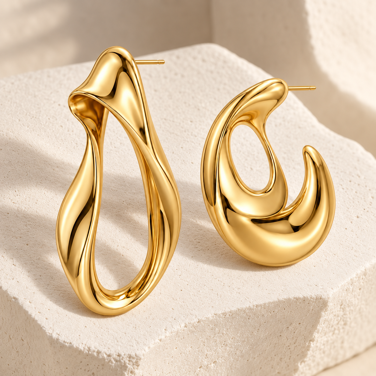Melt Arc Asymmetrical Earrings