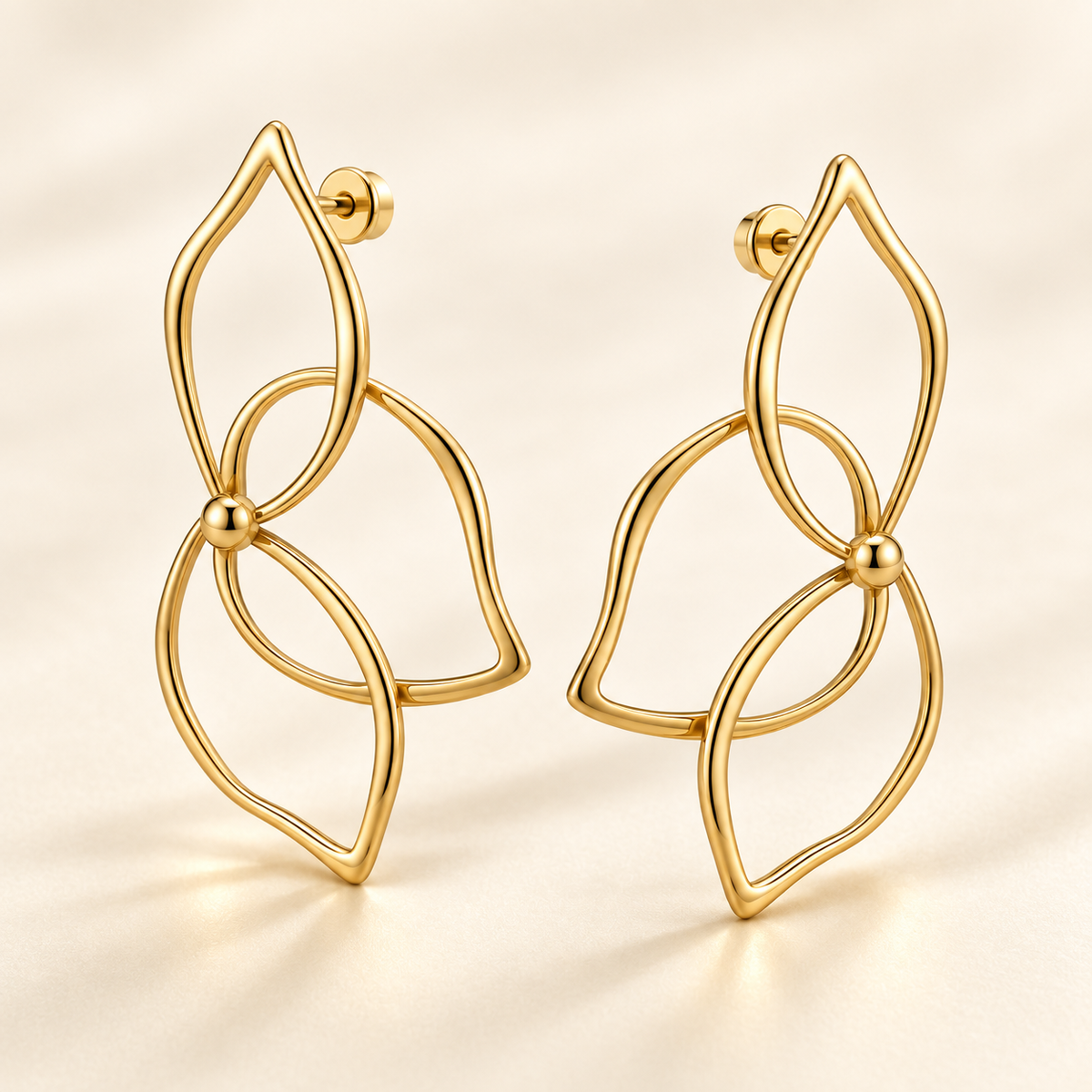 Open Petal Frame Earrings