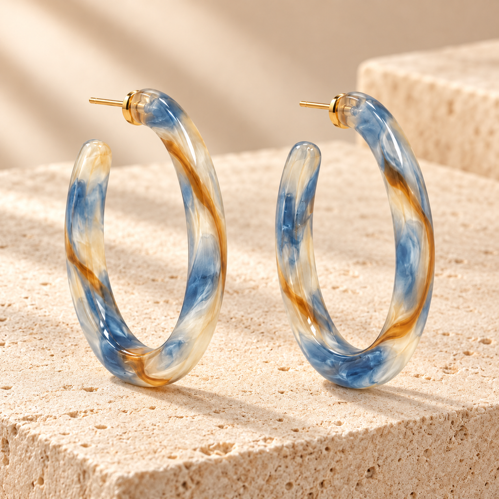 Mistline Resin Hoop Earrings
