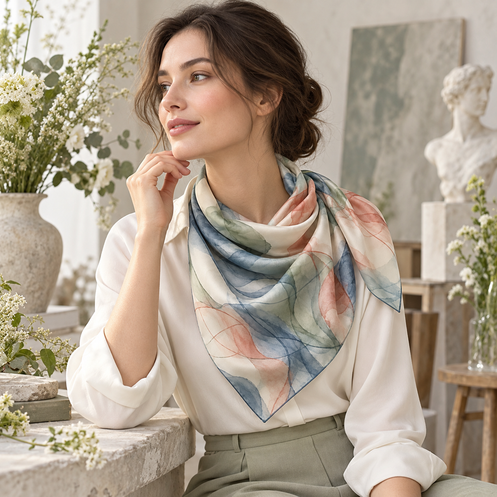 Gradient Trace Silk Scarf