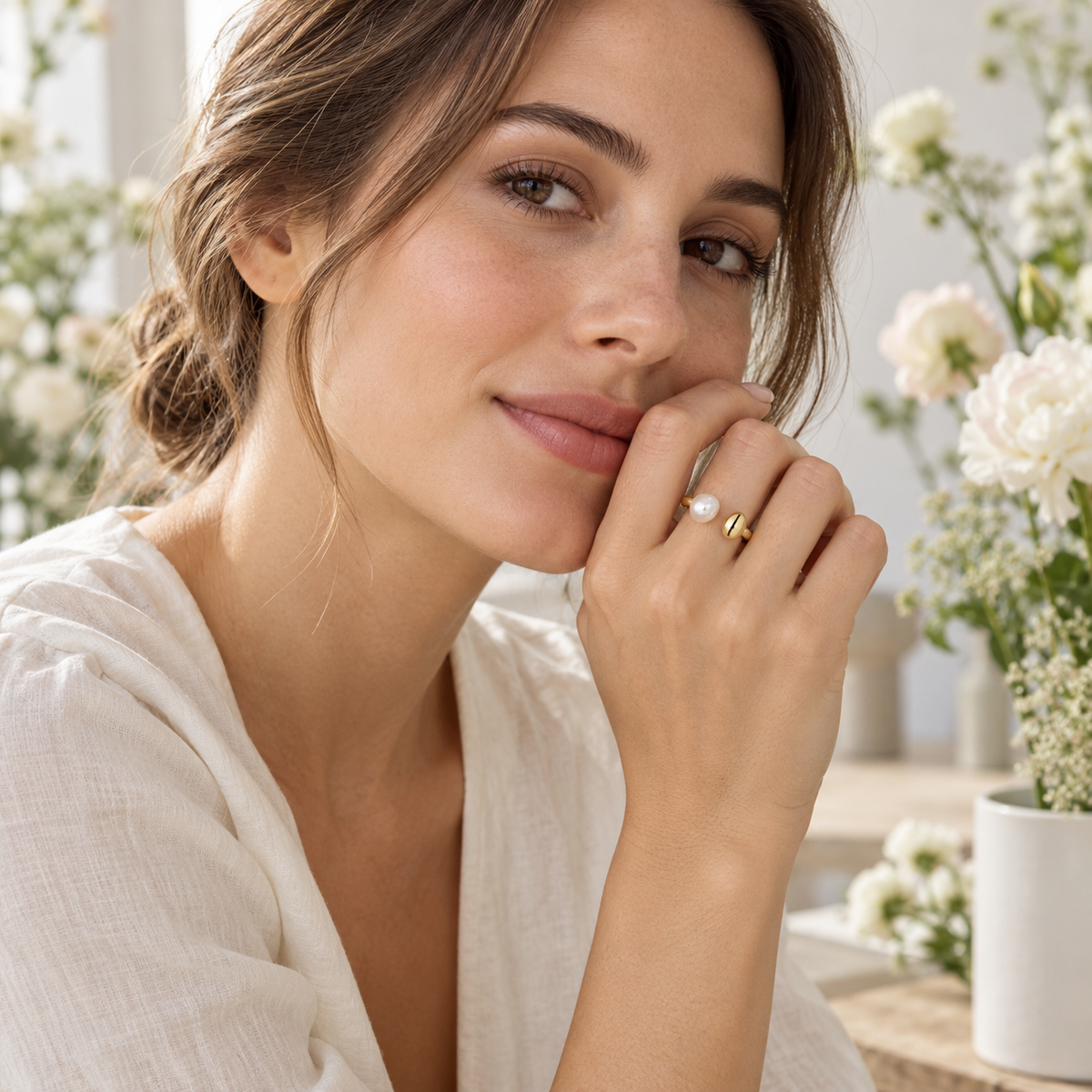Balance Pearl Open Ring